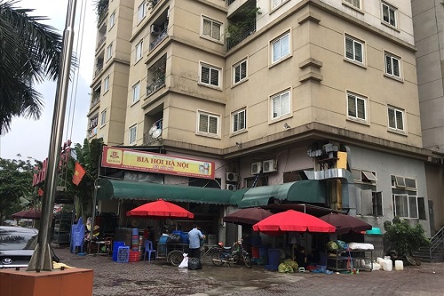 Hoạt động kinh doanh của quán bia hơi Hải Hói tại tầng 1, chung cư E3