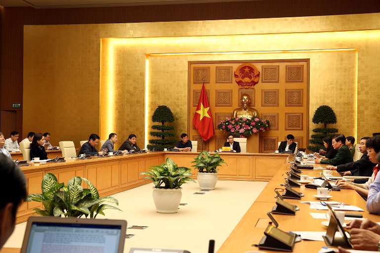 Quang cảnh cuộc họp BCĐ quốc gia phòng chống Covid-19.