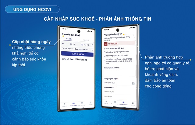 Phản hồi th&ocirc;ng tin dịch bệnh đến cơ quan chức năng qua ứng dụng NCOVI.