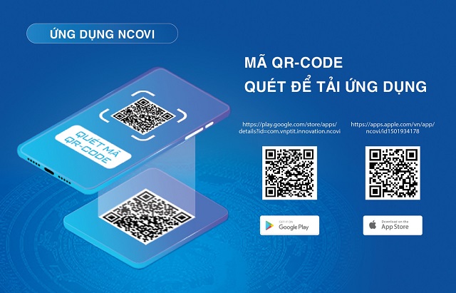 Qu&eacute;t m&atilde; QR Code để tải ứng dụng NCOVI.