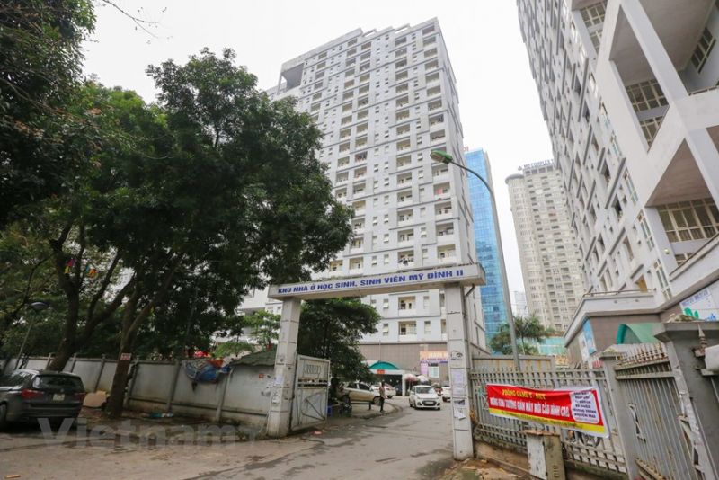 Khu nh&agrave; ở sinh vi&ecirc;n phường Mỹ Đ&igrave;nh 2 l&agrave; một trong những khu c&aacute;ch ly tập trung của TP