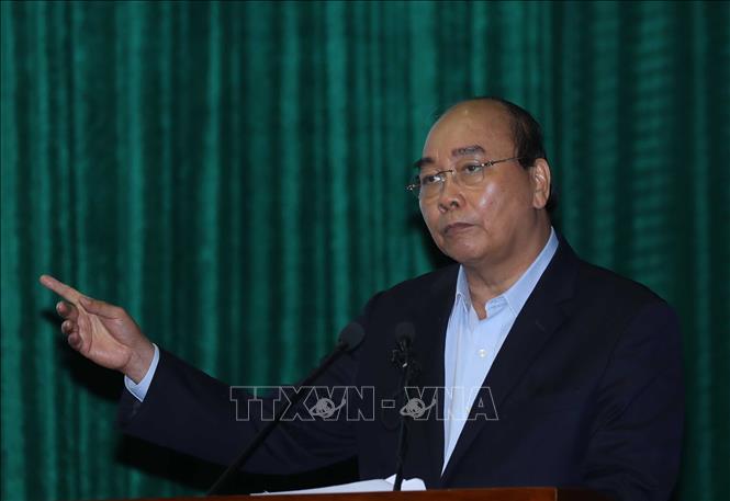 Thủ tướng Nguyễn Xuân Phúc phát biểu. Ảnh: Thống Nhất/TTXVN Thủ tướng Nguyễn Xuân Phúc phát biểu. Ảnh: Thống Nhất/TTXVN