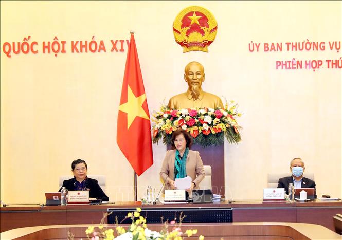 Chủ tịch Quốc hội Nguyễn Thị Kim Ng&acirc;n ph&aacute;t biểu khai mạc phi&ecirc;n họp. Ảnh: Quochoi.vn