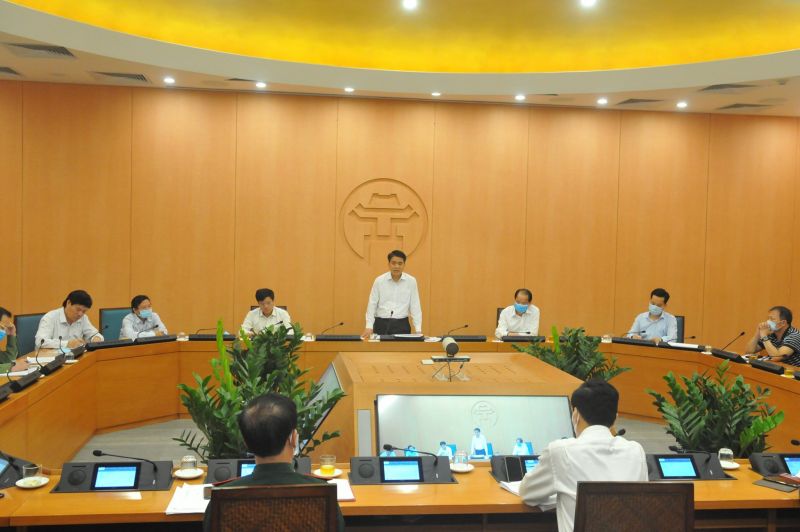 Phi&ecirc;n họp Ban Chỉ đạo ph&ograve;ng chống dịch Covid -19 TP H&agrave; Nội chiều ng&agrave;y 27/3