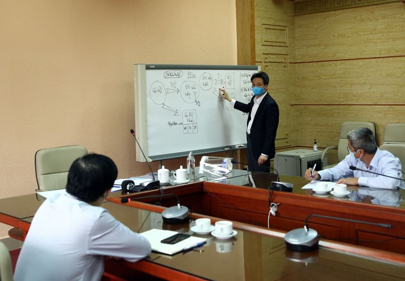 Phó Thủ tướng Vũ Đức Đam trao đổi với lãnh đạo Bộ Y tế về tình hình Bệnh viện Bạch Mai trong cuộc họp sáng 30/3. Ảnh: VGP/Đình Nam Phó Thủ tướng Vũ Đức Đam trao đổi với lãnh đạo Bộ Y tế về tình hình Bệnh viện Bạch Mai trong cuộc họp sáng 30/3. Ảnh: VGP/Đình Nam