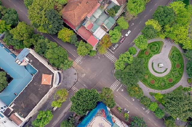 Ngã tư Hai Bà Trưng - Phan Chu Trinh nhìn từ trên cao.