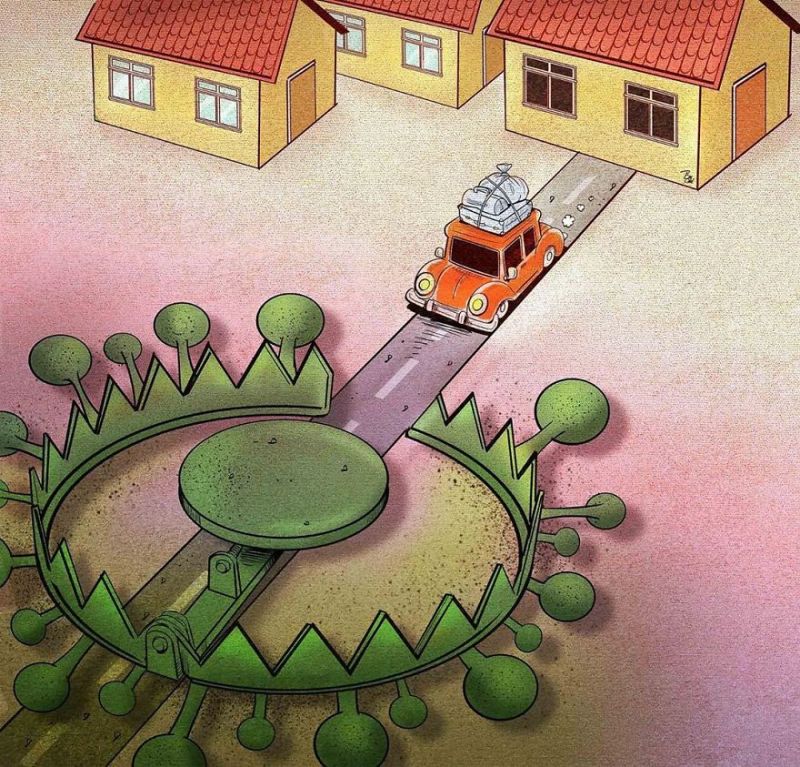 Bộ tranh khắc họa hiện thực khốc liệt của cuộc chiến chống Covid-19 toàn cầu - ảnh 12