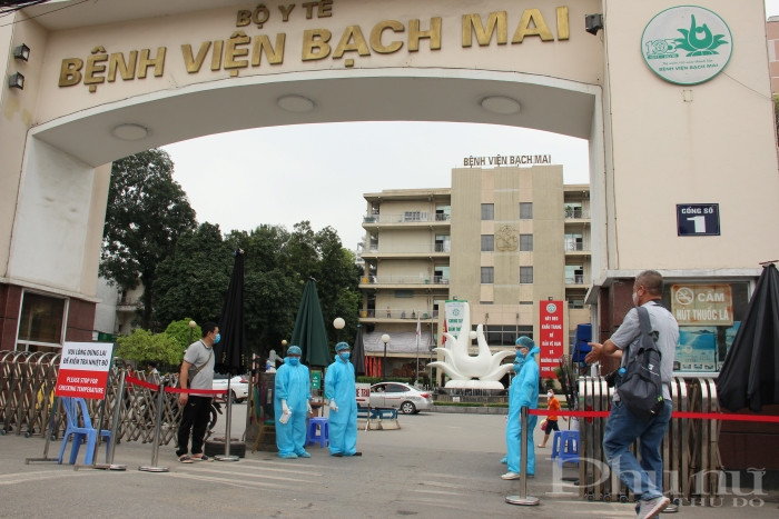 Bệnh viện Bạch Mai trước khi thực hiện cách ly toàn bộ bệnh viện.