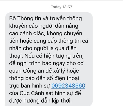 Bộ TT&TT khuyến cáo không chuyển tiền cho người lạ qua điện thoại