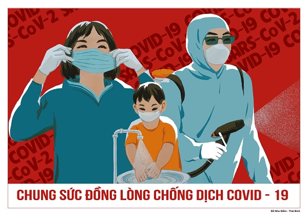 Tranh cổ động phát huy sức mạnh trong giai đoạn chống dịch Covid-19