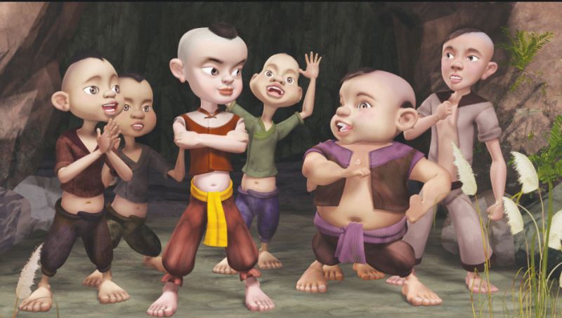 Một cảnh trong phim Cậu bé cờ lau do nhà biên kịch Phạm Sông Đông viết kịch bản.