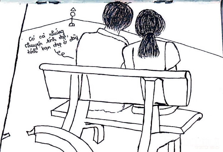 Bức vẽ của một bạn trong khu cách ly tại Trung đoạn 58.