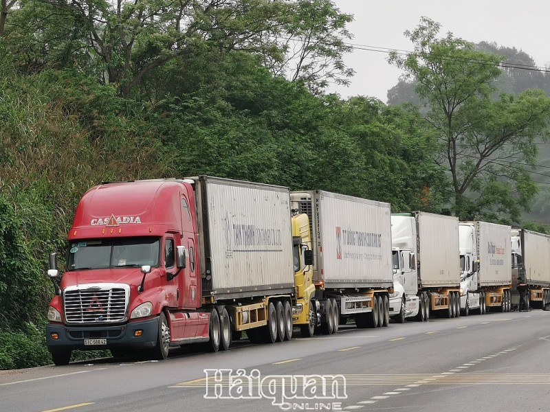 Các xe Việt Nam vào khu vực giám sát của Hải quan Hữu Nghị Quan cũng phải gắn biển số xe điện tử (Ảnh: Báo Hải quan)