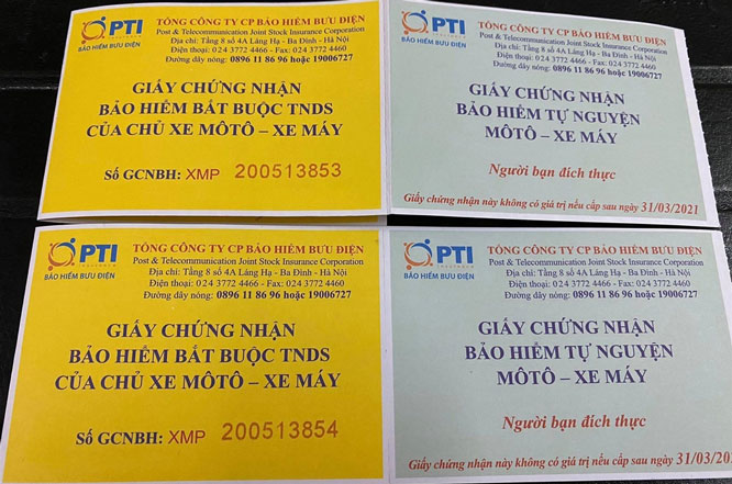 Giấy chứng nhận bảo hiểm bắt buộc trách nhiệm dân sự là giấy tờ phải có khi điều khiển phương tiện tham gia giao thông. Ảnh: Internet Giấy chứng nhận bảo hiểm bắt buộc trách nhiệm dân sự là giấy tờ phải có khi điều khiển phương tiện tham gia giao thông. Ảnh: Internet