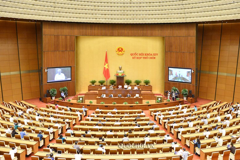 Quang cảnh phiên họp sáng 27/5, kỳ họp thứ 9, Quốc hội khóa XIV.