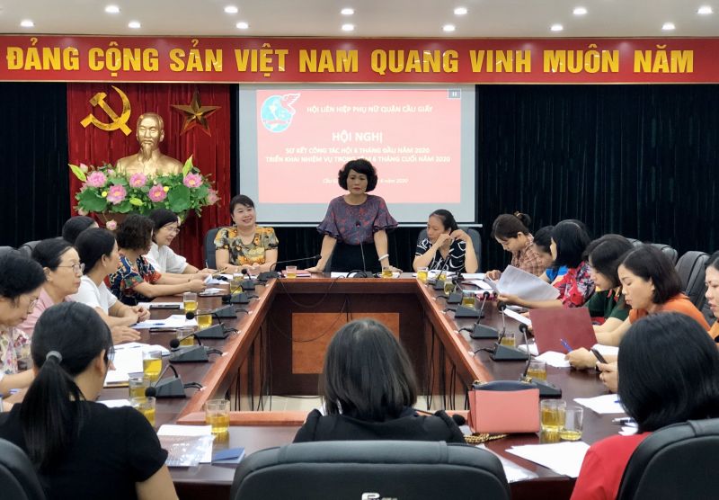 Hội nghị Sơ kết công tác Hội 6 tháng đầu năm của Hội LHPN Cầu Giấy tổ chức sáng ngày 5/6/2020