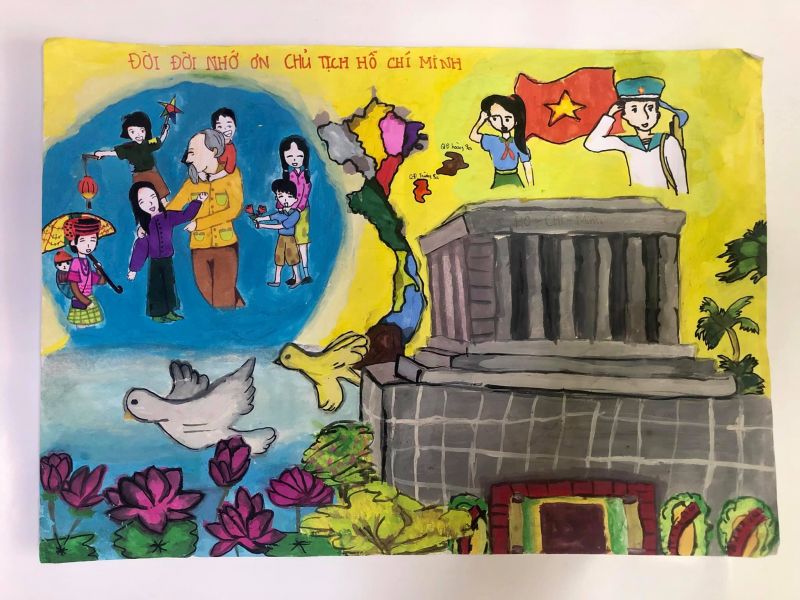 Hơn 1.200 tác phẩm thiếu nhi vẽ về Bác Hồ - ảnh 1