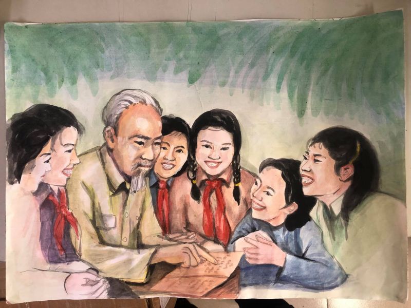 Hơn 1.200 tác phẩm thiếu nhi vẽ về Bác Hồ - ảnh 3