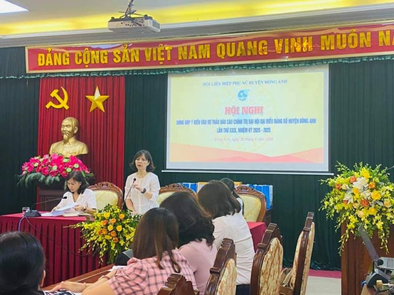 Hội LHPN Huyện Đông Anh tổ chức “Lấy ý kiến đóng góp vào dự thảo Báo cáo chính trị trình Đại hội Đại biểu Đảng bộ huyện lần thứ XXIX, nhiệm kỳ 2020 - 2025”