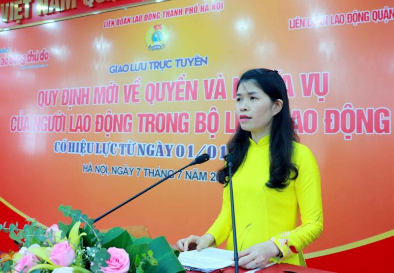 Theo bà Lê Thị Kim Điệp - Chủ tịch Liên đoàn Lao động quận Nam Từ Liêm, buổi giao lưu trực tuyến là dịp để lãnh đạo các cơ quan, đơn vị, doanh nghiệp, công nhân viên chức lao động quận Nam Từ Liêm được giao lưu, trao đổi một cách dân chủ, cởi mở và thẳng thắn