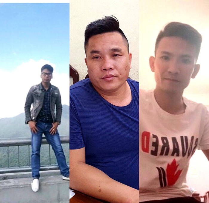 Từ trái sang: các đối tượng Hùng, Lĩnh và Thắng (ảnh cơ quan Công an cung cấp) Từ trái sang: các đối tượng Hùng, Lĩnh và Thắng (ảnh cơ quan Công an cung cấp)