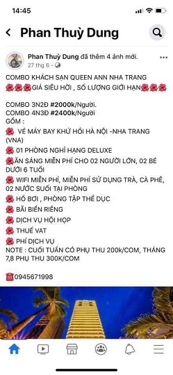 Một quảng cáo rao bán combo giá rẻ có dấu hiệu nghi ngờ trên mạng xã hội