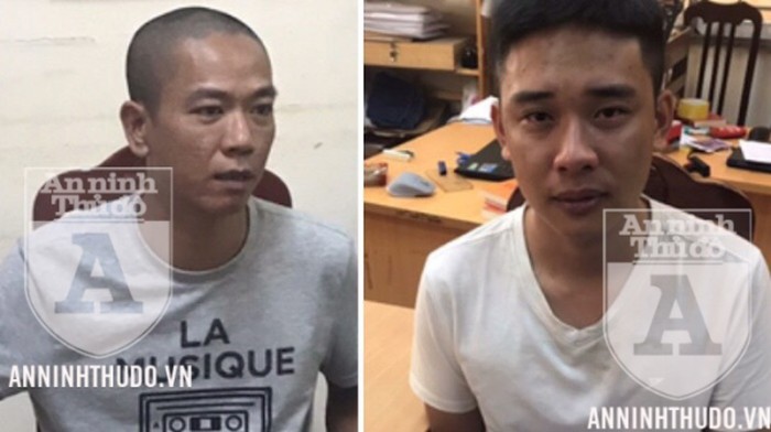 Ngọc và Mạnh tại cơ quan công an