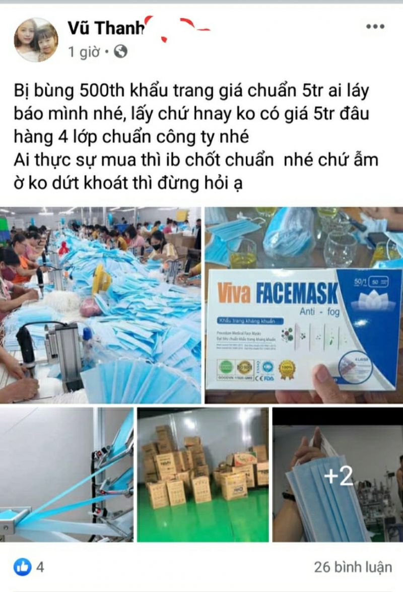 Nhiều chi&ecirc;u tr&ograve; b&aacute;n khẩu trang tr&ecirc;n c&aacute;c group khiến đẩy gi&aacute; th&agrave;nh l&ecirc;n cao