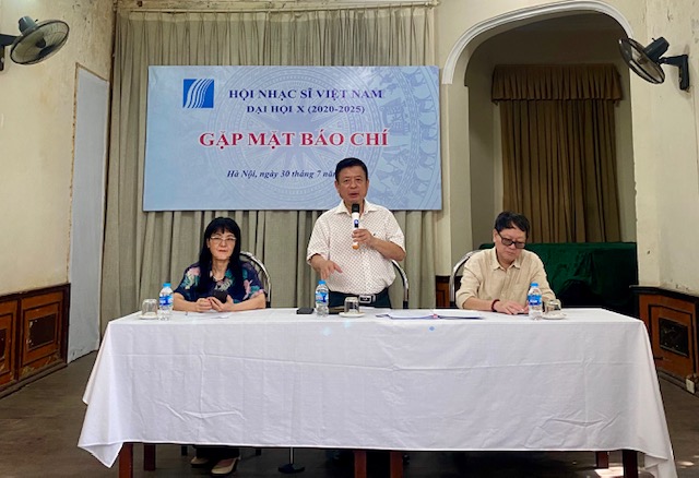 Hội Nhạc sĩ Việt Nam tổ chức họp báo công bố về Đại hội Đại biểu toàn quốc Hội Nhạc sĩ Việt Nam lần thứ 10. Ảnh: VGP/Nhật Nam