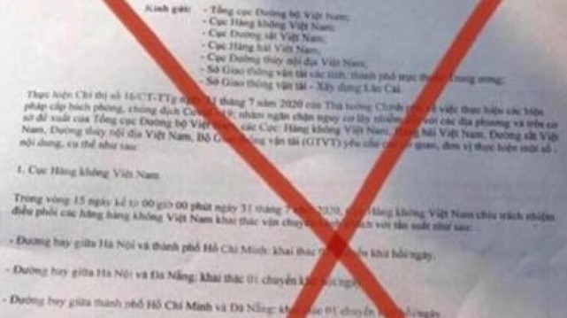 Văn bản giả mạo lan truyền trên mạng. Văn bản giả mạo lan truyền trên mạng.