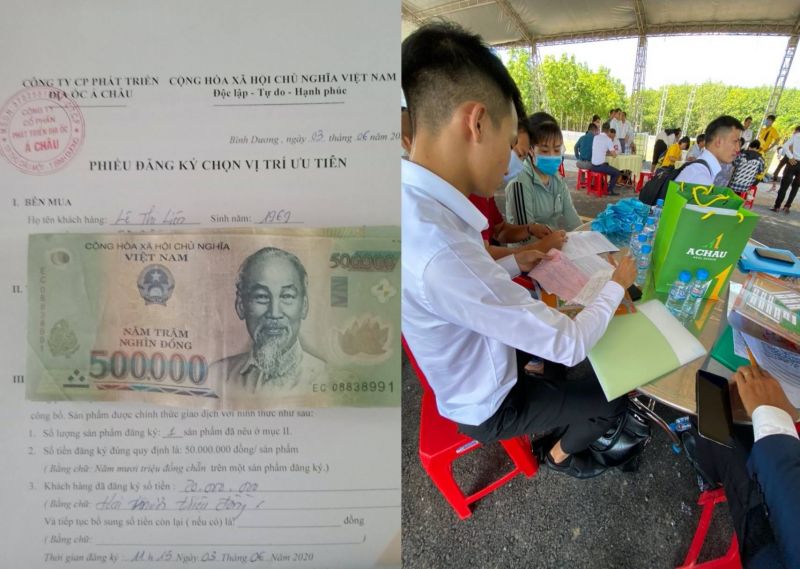 Nhân viên sale tư vấn cho khách hàng, trong khi dự án vẫn còn là bãi đất nham nhở