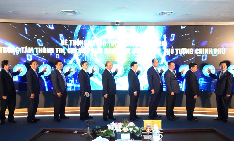 Nghi thức khai trương Hệ thống thông tin báo cáo quốc gia, Trung tâm Thông tin, chỉ đạo điều hành của Chính phủ, Thủ tướng Chính phủ. Nghi thức khai trương Hệ thống thông tin báo cáo quốc gia, Trung tâm Thông tin, chỉ đạo điều hành của Chính phủ, Thủ tướng Chính phủ.