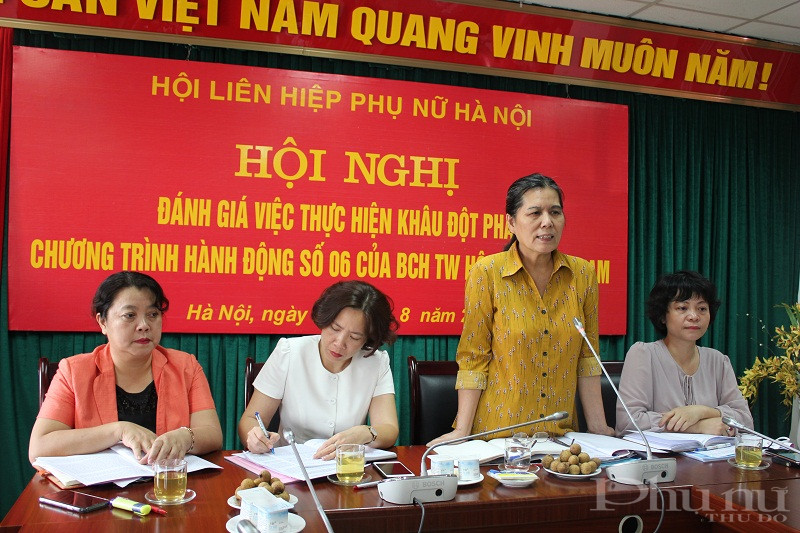 Đồng chí Nguyễn Thị Thanh Hòa –Chủ tịch Hội Bảo vệ quyền trẻ em Việt Nam phát biểu tại hội nghị