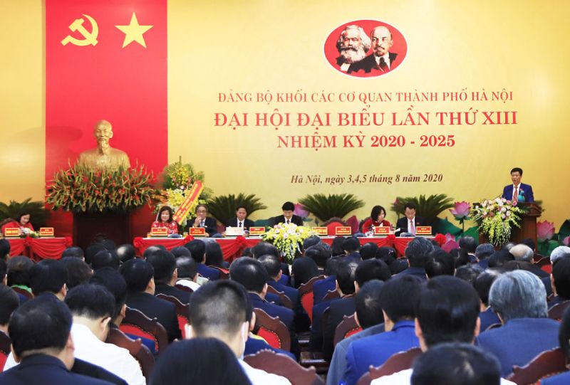 Đại hội đại biểu lần thứ XIII (nhiệm kỳ 2020-2025) Đảng bộ Khối các cơ quan thành phố Hà Nội. Ảnh: Viết Thành Đại hội đại biểu lần thứ XIII (nhiệm kỳ 2020-2025) Đảng bộ Khối các cơ quan thành phố Hà Nội. Ảnh: Viết Thành