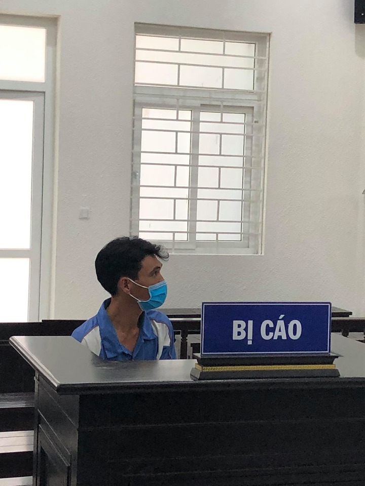 Bị cáo Huân tại tòa