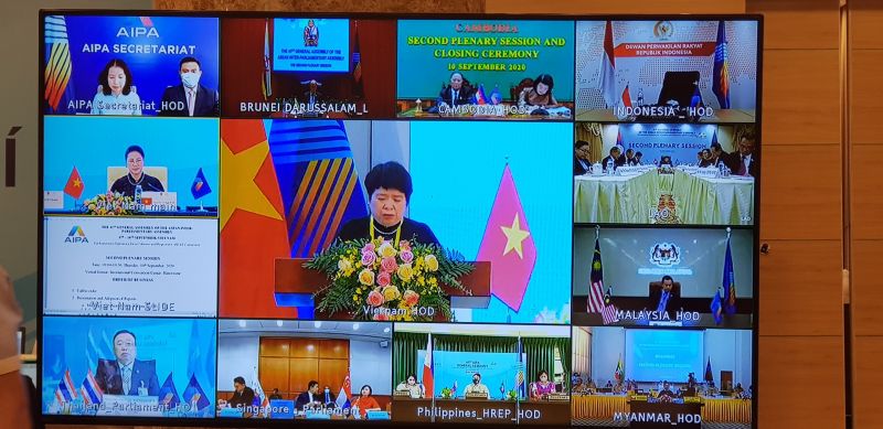 Bà Nguyễn Thúy Anh báo cáo