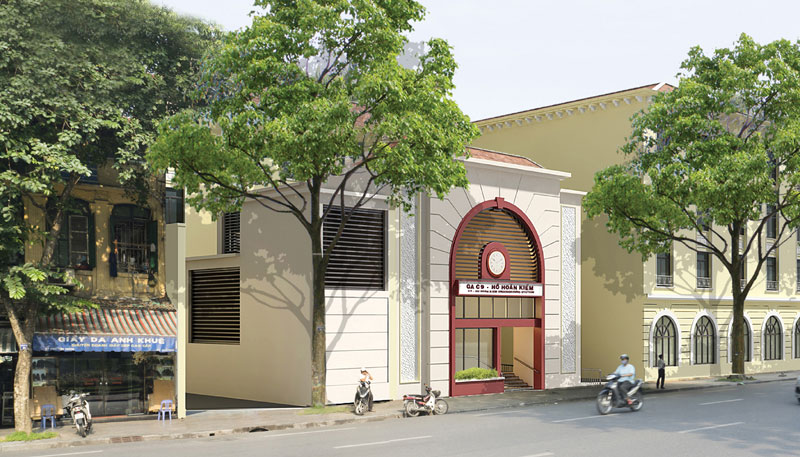 Phối cảnh Nhà ga C9 - tuyến đường sắt đô thị số 2 nằm trên đường Đinh Tiên Hoàng.