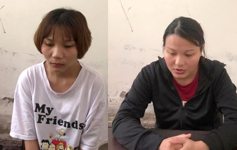 Trang v&agrave; Mai tại cơ quan c&ocirc;ng an - Ảnh c&ocirc;ng an cung cấp