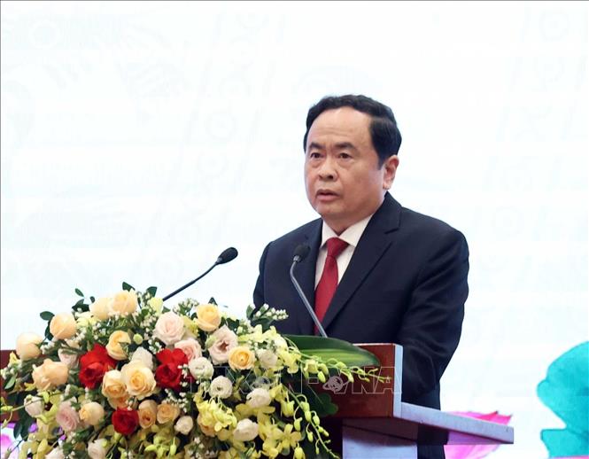 Chủ tịch Ủy ban Trung ương MTTQ Việt Nam Trần Thanh Mẫn phát biểu khai mạc. Ảnh: Thống Nhất/TTXVN