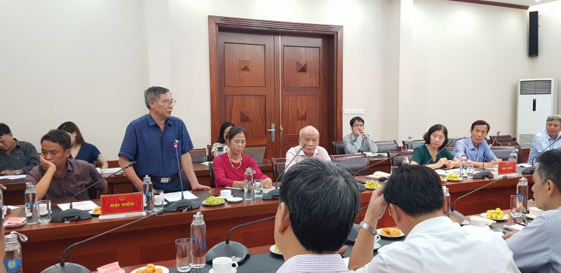 Ông Phạm Khắc Hà, CHủ tịch Hiệp hội làng nghề lụa Vạn Phúc phát biểu