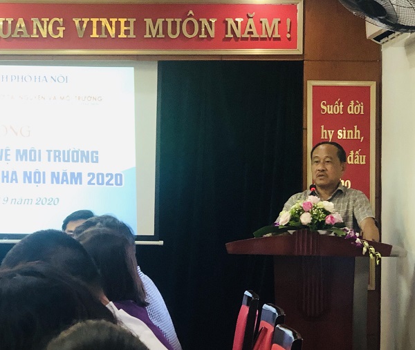 PGS.TS Nguyễn Huy Nga - Nguy&ecirc;n Cục trưởng Cục quản l&yacute; m&ocirc;i trường, nguy&ecirc;n Cục trưởng Cục Y tế dự ph&ograve;ng (Bộ Y tế) ph&aacute;t biểu tại lễ ph&aacute;t động.