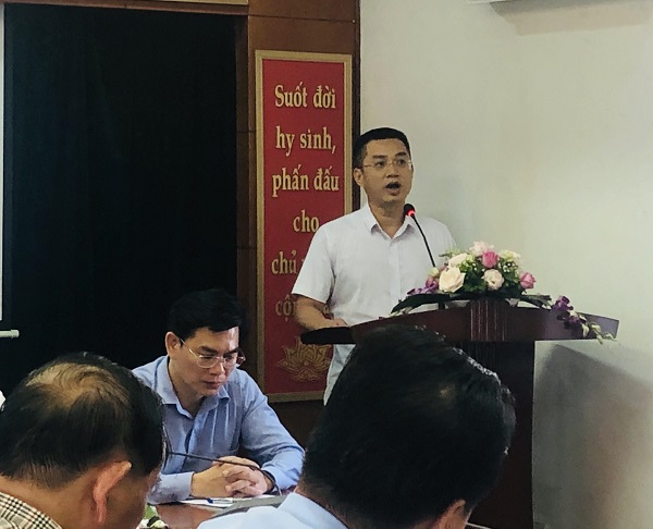 &Ocirc;ng Phạm Cao Thắng - Ph&oacute; Tổng gi&aacute;m đốc C&ocirc;ng ty TNHH MTV M&ocirc;i trường đ&ocirc; thị H&agrave; Nội chia sẻ tại buổi lễ