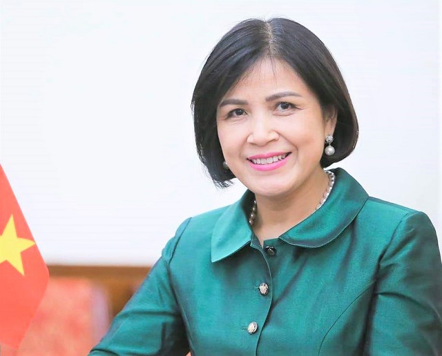 Đại sứ Lê Thị Tuyết Mai, Trưởng Phái đoàn Việt Nam phát biểu tại cuộc họp  23/9/2020 về thành lập Nhóm công tác về thương mại và giới của WTO