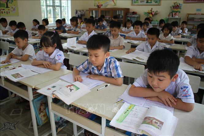 Học sinh lớp 1 trường Tiểu học Ninh Mỹ, huyện Hoa Lư, tỉnh Ninh Bình trong giờ học Tiếng Việt. Ảnh minh họa: Hải Yến/TTXVN