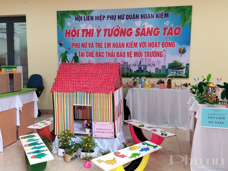 Các mô hình sản phẩm sáng tạo do các đơn vị trong cụm thi đua cùng tham gia dự thi tại ngày hội