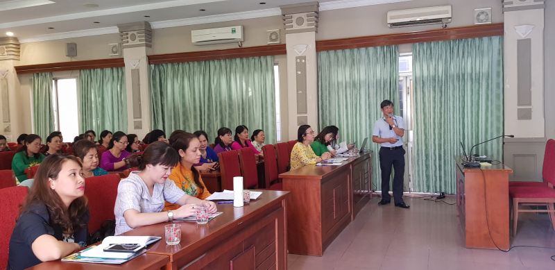 Ông Nguyễn Minh Hùng, Phó Ban Tuyên giáo Quận ủy Đống Đa thông tin về Đại hội Đảng bộ quận Đống Đa