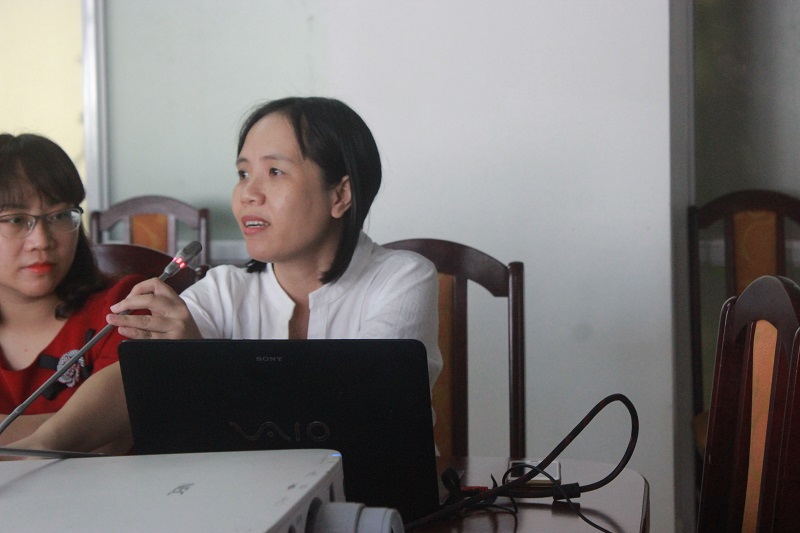 Bà Đào Bảo Thư, điều phối viên Dự án “Thành phố an toàn và thân thiện với trẻ em gái”, tổ chức Plan International phát biểu