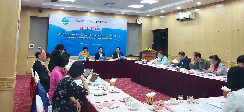 Đây là hội thảo đầu tiên trong số 04 hội thảo mà Hội LHPN Việt Nam sẽ tổ chức lấy ý kiến đóng góp vào dự thảo văn kiện Đại hội Đảng toàn quốc lần thứ XIII.