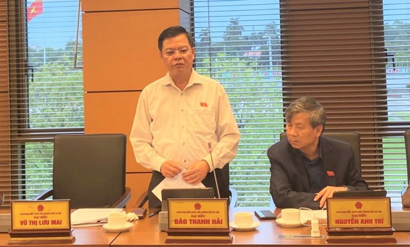 Thiếu tướng Đào Thanh Hải nêu ý kiến tại phiên thảo luận.