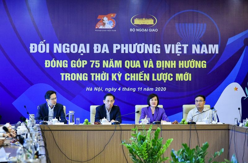 Tọa đ&agrave;m &ldquo;Đối ngoại Đa phương Việt Nam: Đ&oacute;ng g&oacute;p 75 năm qua v&agrave; định hướng trong thời kỳ chiến lược mới&rdquo;. Ảnh BNG